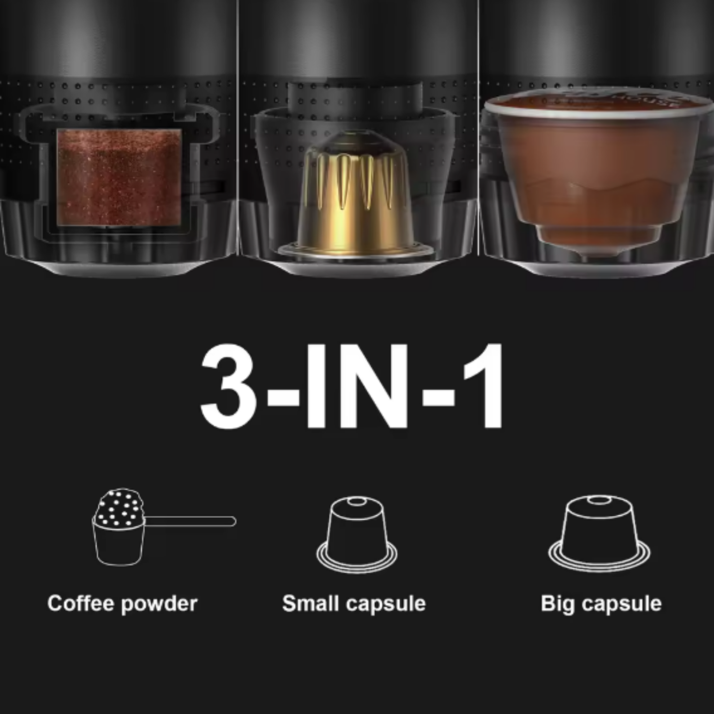 Coffee Portable Machine - Graimee 3in1 Design