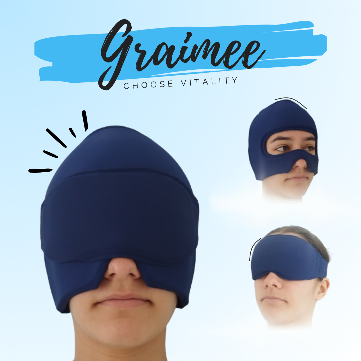 Headache Relief Cap - Graimee Gel Mask Cold and Hot Therapy